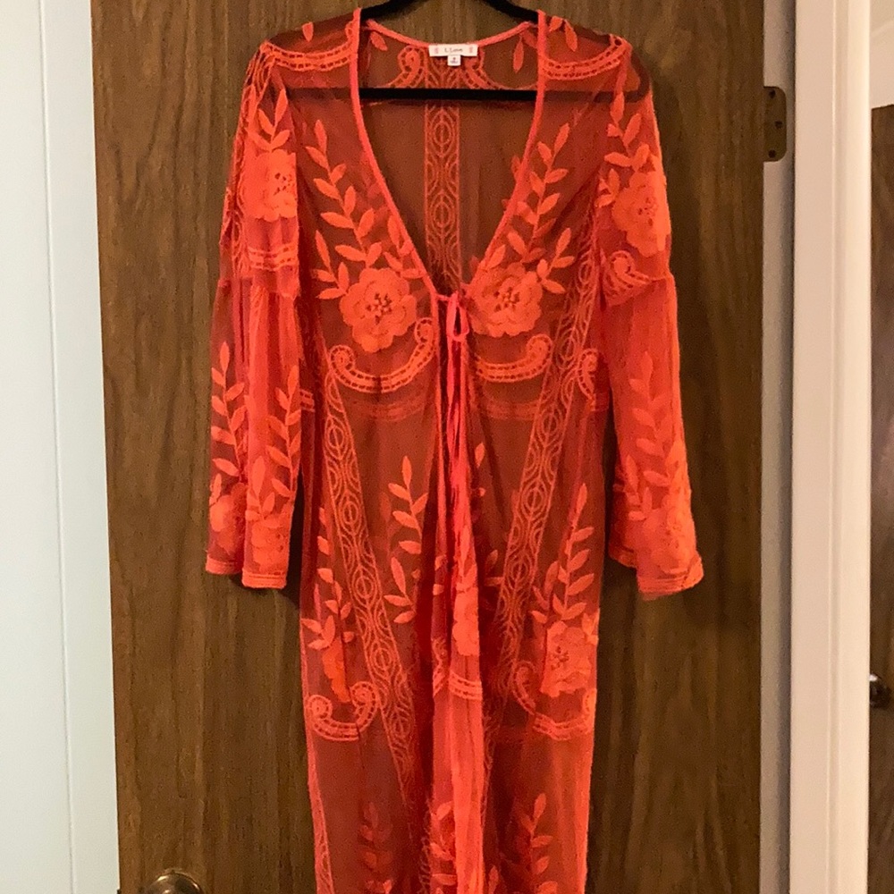 EUC Lace kimono duster cover-up